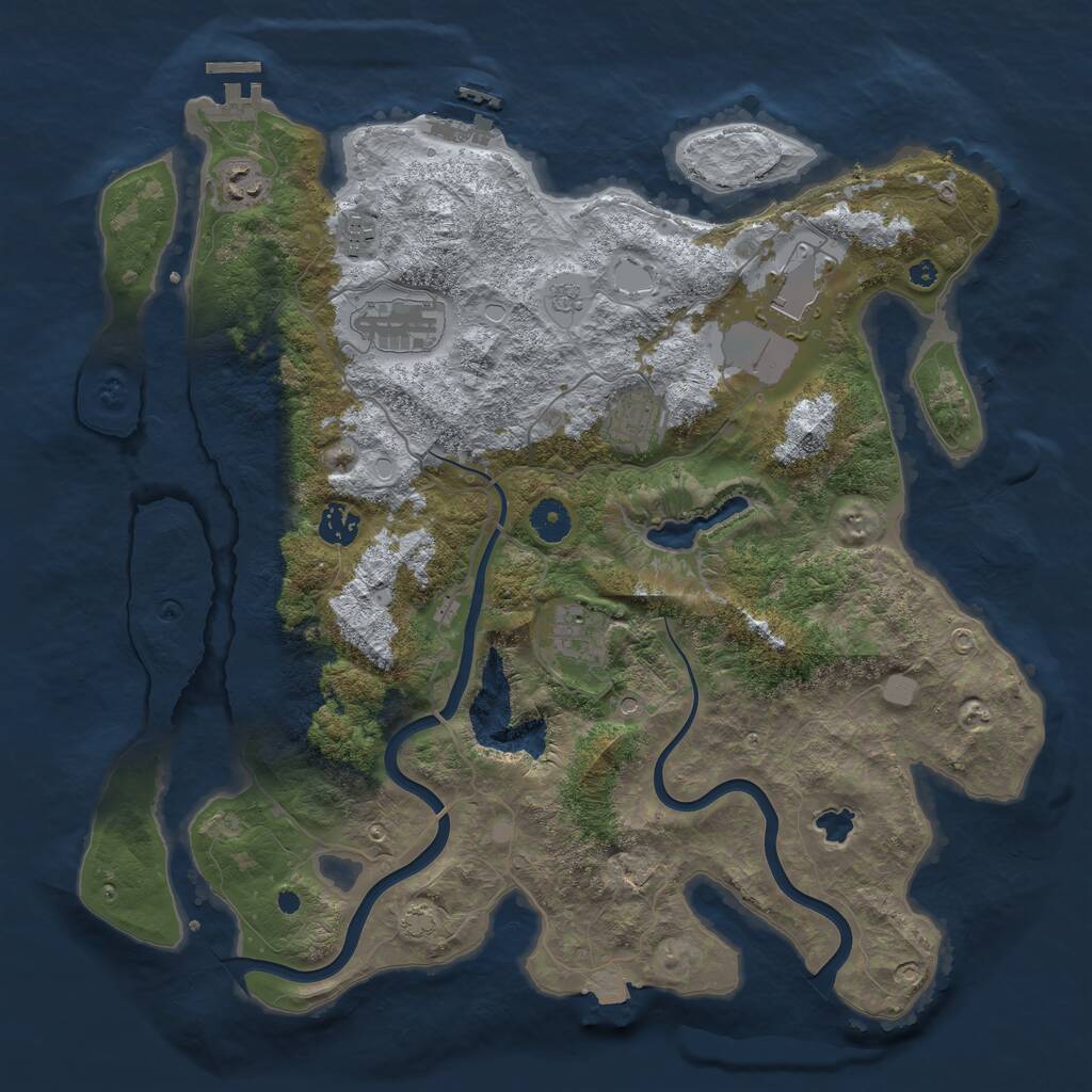 Rust Map: Procedural Map, Size: 4000, Seed: 45070440, 13 Monuments
