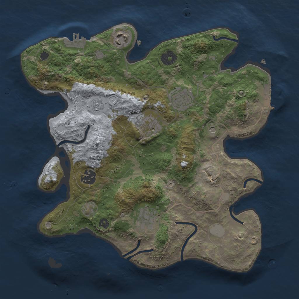 Rust Map: Procedural Map, Size: 3000, Seed: 547809620, 14 Monuments