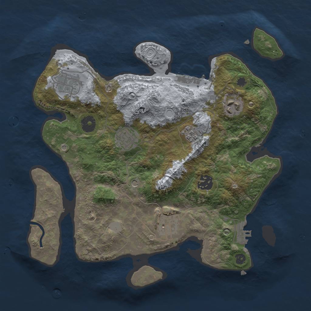 Rust Map: Procedural Map, Size: 3000, Seed: 418533361, 14 Monuments