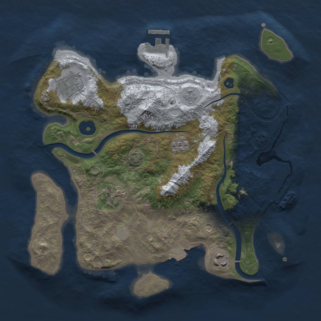 Rust Map: Procedural Map, Size: 3000, Seed: 418533361, 10 Monuments