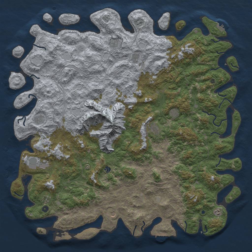 Rust Map: Procedural Map, Size: 6000, Seed: 567890, 20 Monuments