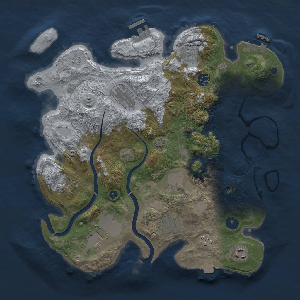 Rust Map: Procedural Map, Size: 3500, Seed: 11420420, 15 Monuments