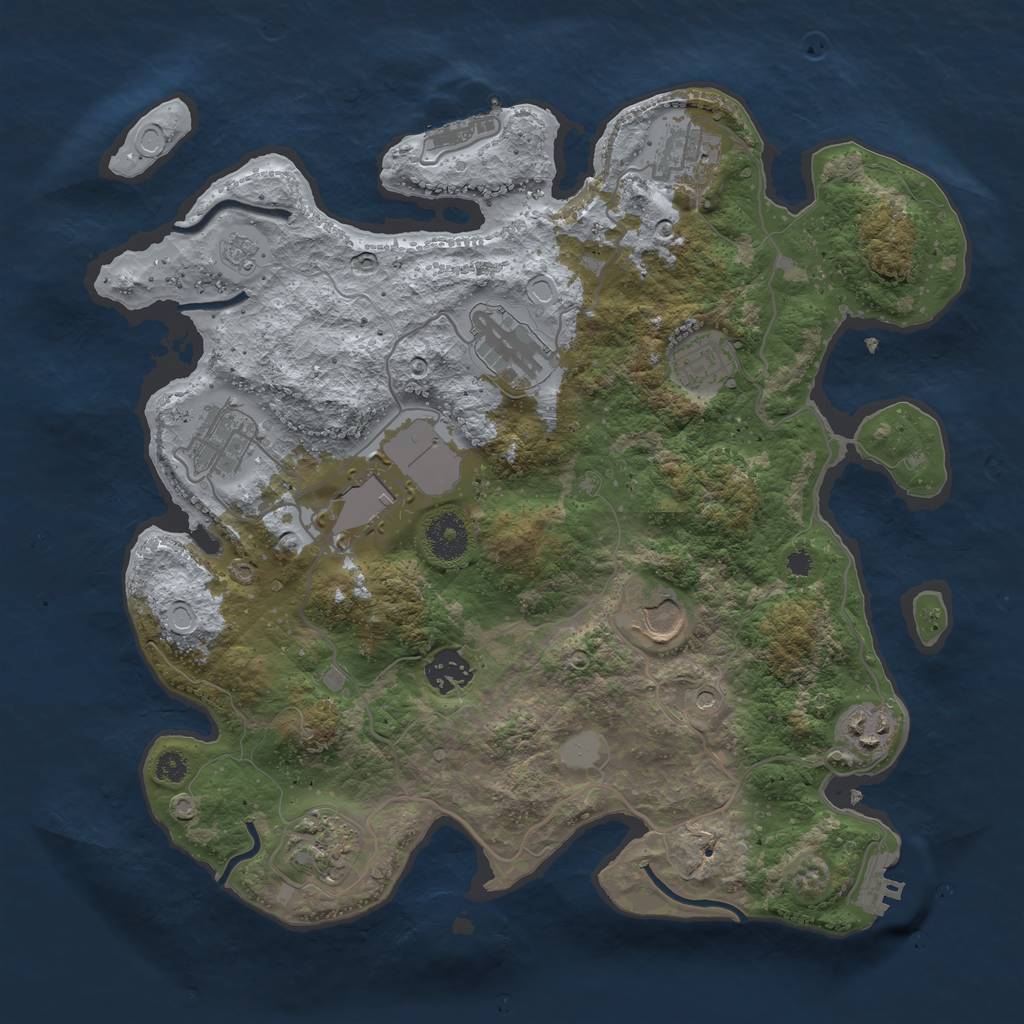 Rust Map: Procedural Map, Size: 3500, Seed: 11420420, 18 Monuments
