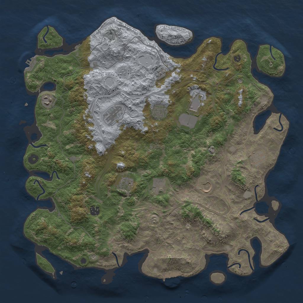 Rust Map: Procedural Map, Size: 4500, Seed: 5991965, 19 Monuments