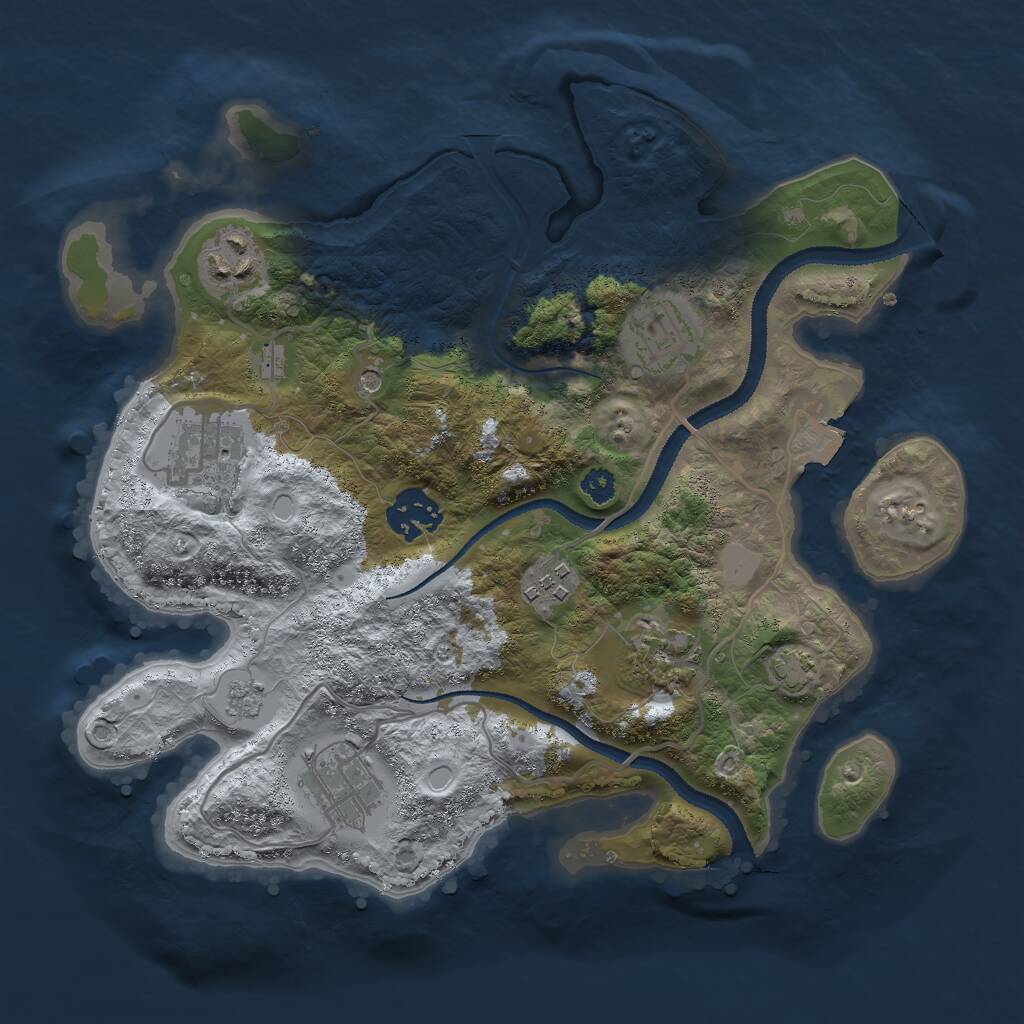 Rust Map: Procedural Map, Size: 3000, Seed: 1905387155, 11 Monuments