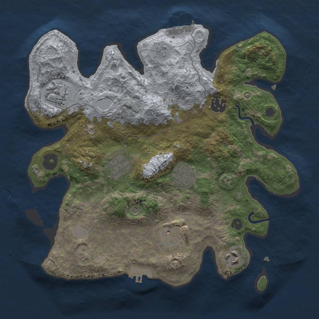 Rust Map: Procedural Map, Size: 3000, Seed: 2896107, 15 Monuments