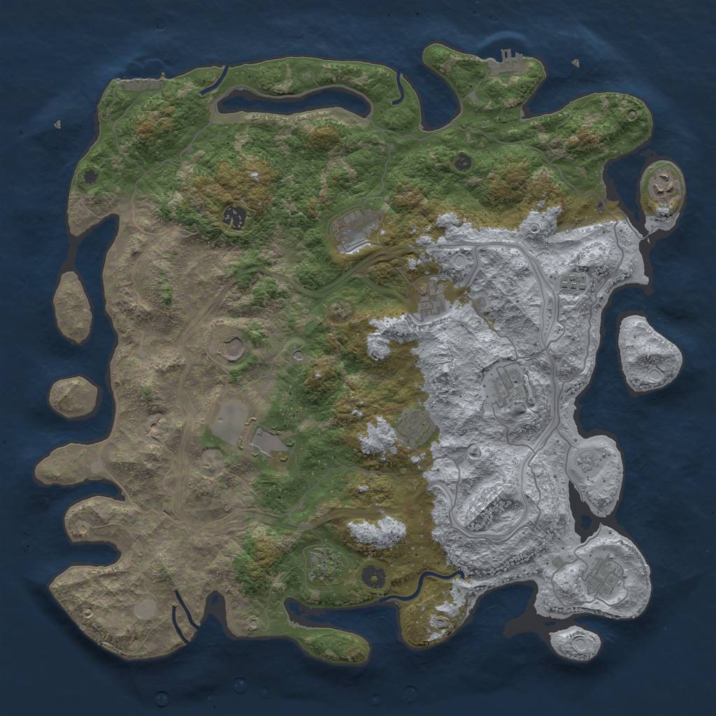 Rust Map: Procedural Map, Size: 4500, Seed: 140705, 20 Monuments