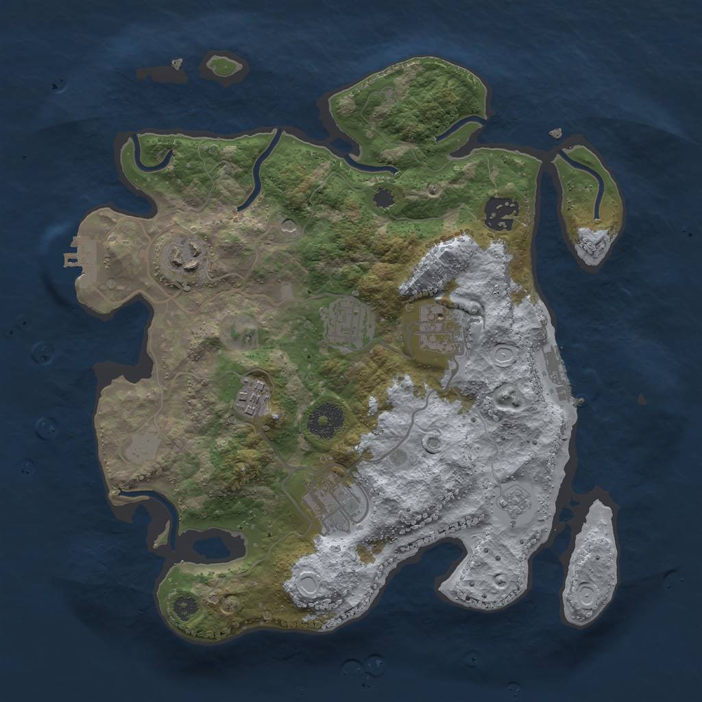Rust Map: Procedural Map, Size: 3000, Seed: 19104, 15 Monuments