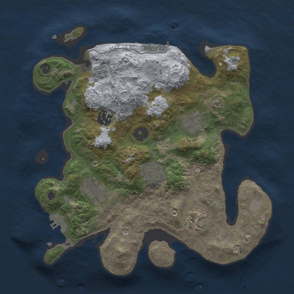 Rust Map: Procedural Map, Size: 3000, Seed: 1812233359, 15 Monuments