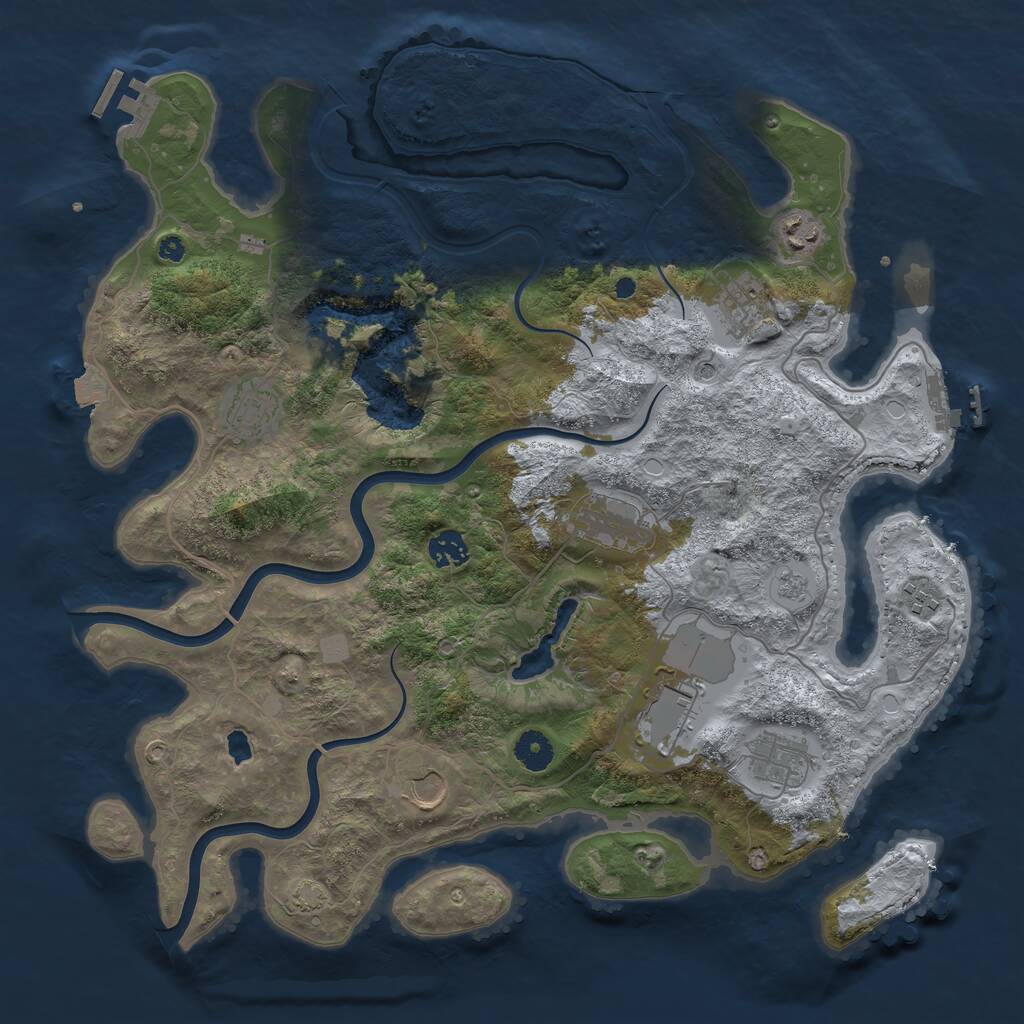 Rust Map: Procedural Map, Size: 4000, Seed: 1333882604, 15 Monuments