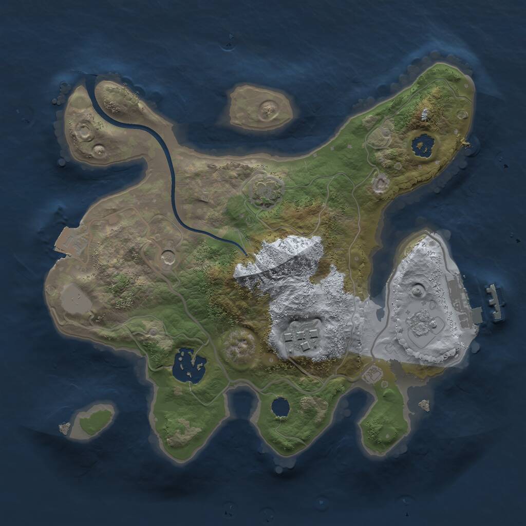 Rust Map: Procedural Map, Size: 2300, Seed: 1894572, 7 Monuments