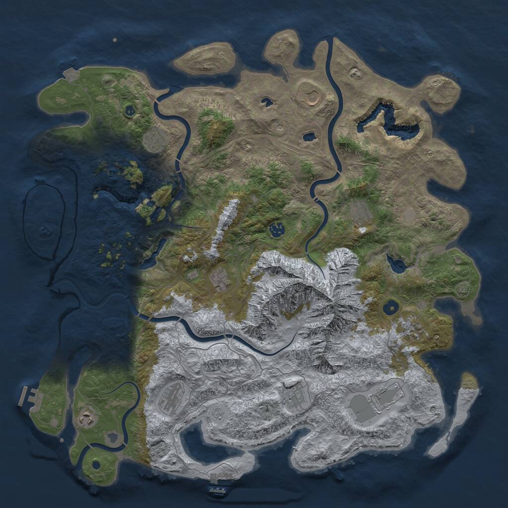 Rust Map: Procedural Map, Size: 5000, Seed: 82606354, 17 Monuments