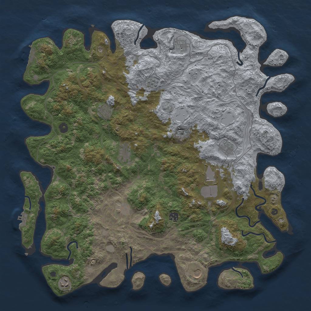 Rust Map: Procedural Map, Size: 4800, Seed: 6554812, 19 Monuments