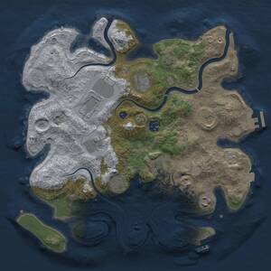 Thumbnail Rust Map: Procedural Map, Size: 3500, Seed: 1667144308, 15 Monuments