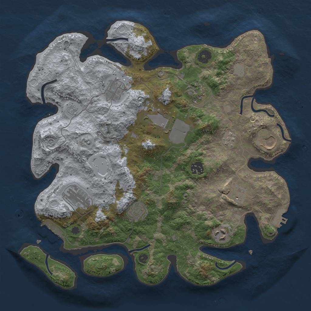 Rust Map: Procedural Map, Size: 3500, Seed: 1667144308, 19 Monuments