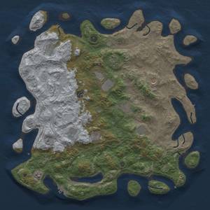 Thumbnail Rust Map: Procedural Map, Size: 4500, Seed: 2091924885, 20 Monuments