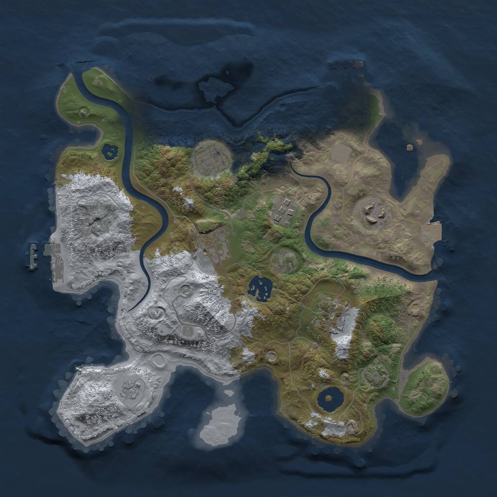 Rust Map: Procedural Map, Size: 3000, Seed: 98545, 12 Monuments