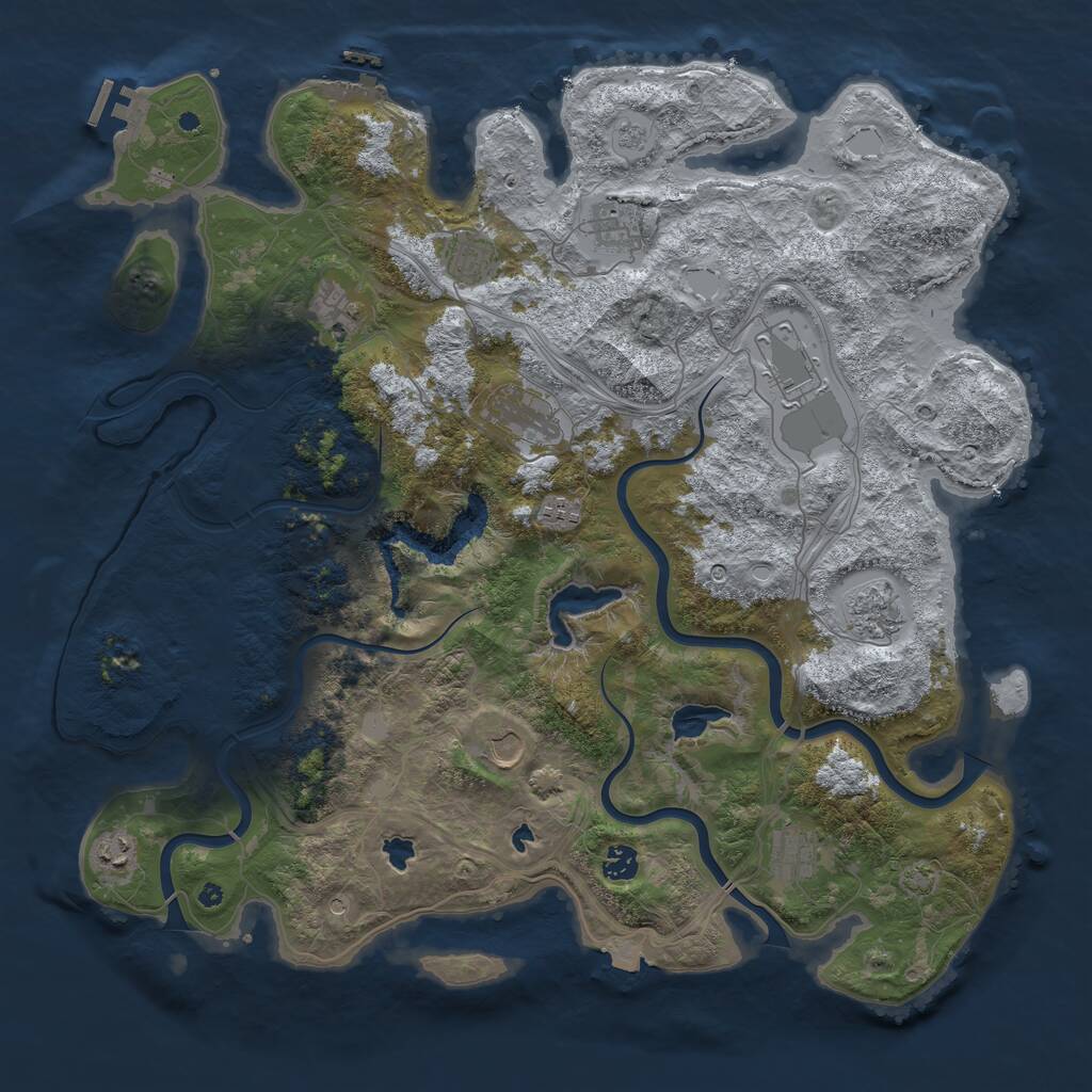 Rust Map: Procedural Map, Size: 4500, Seed: 1288785, 17 Monuments