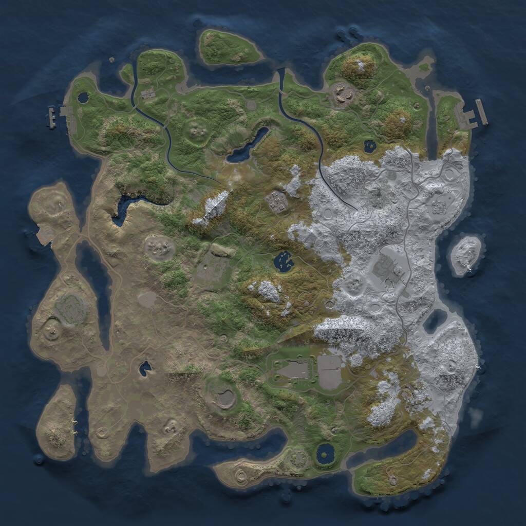 Rust Map: Procedural Map, Size: 4000, Seed: 1128752728, 15 Monuments