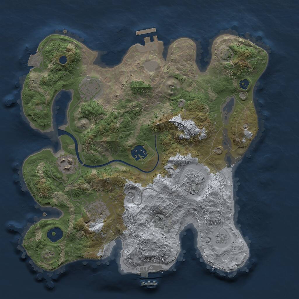 Rust Map: Procedural Map, Size: 3000, Seed: 22130, 11 Monuments