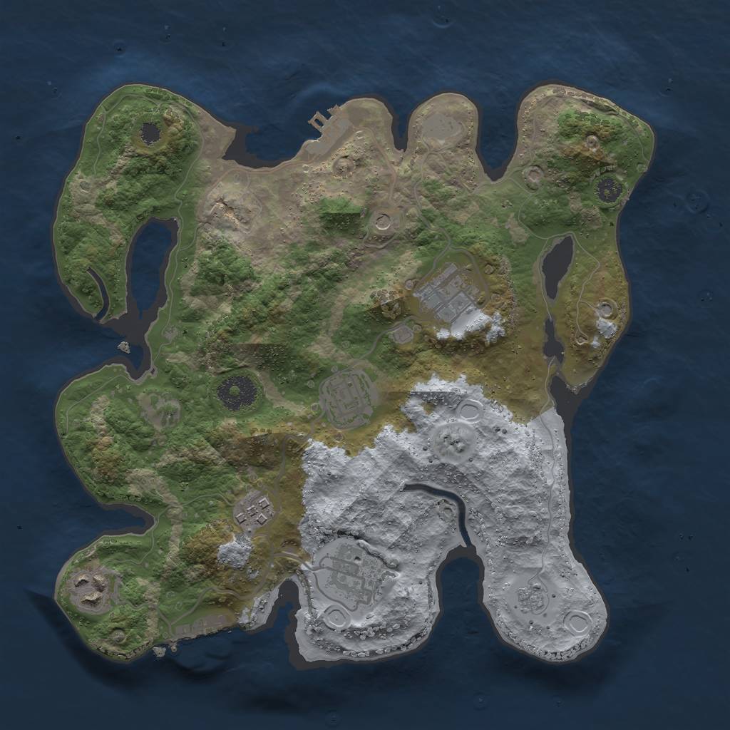 Rust Map: Procedural Map, Size: 3000, Seed: 22130, 14 Monuments