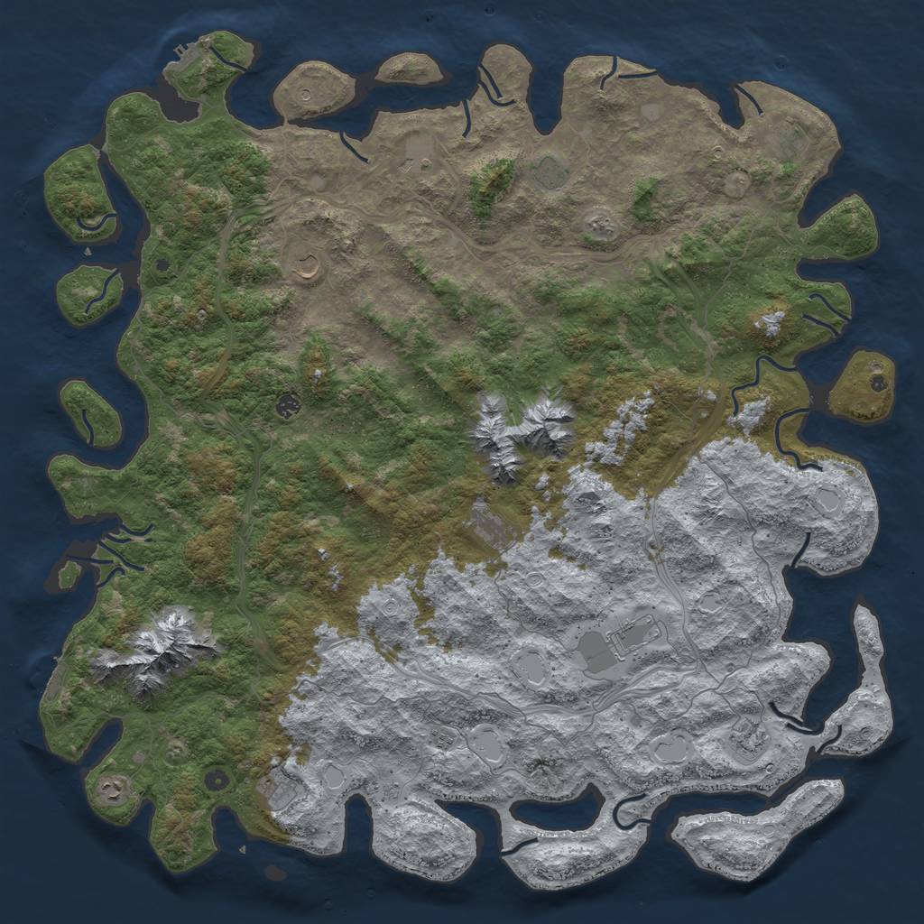 Rust Map: Procedural Map, Size: 6000, Seed: 192233234, 20 Monuments