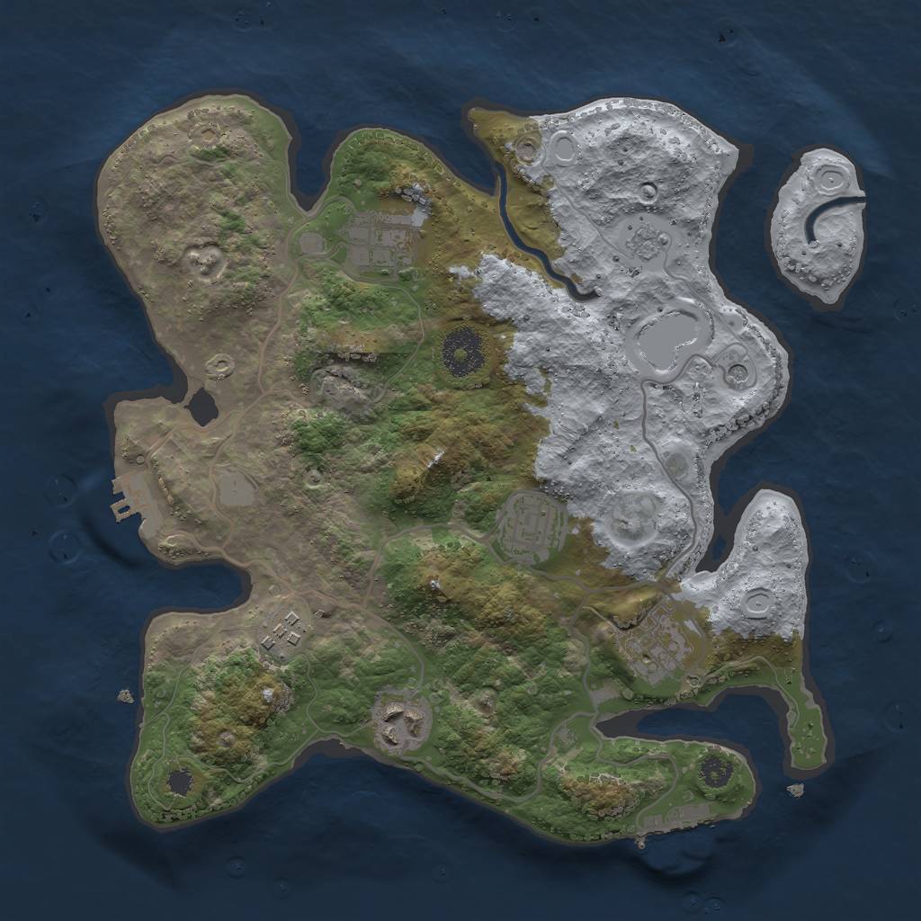 Rust Map: Procedural Map, Size: 3000, Seed: 892935914, 14 Monuments