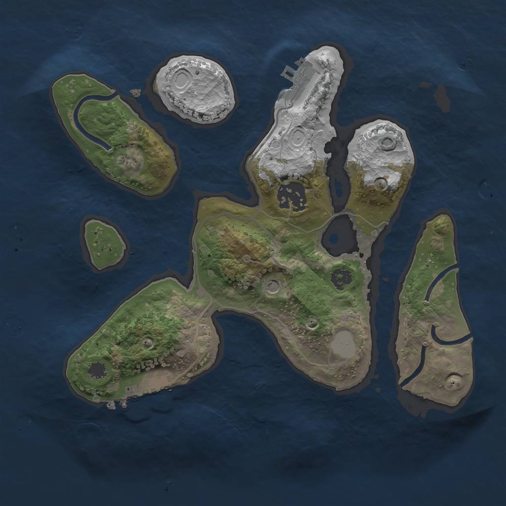 Rust Map: Procedural Map, Size: 2500, Seed: 1007, 9 Monuments