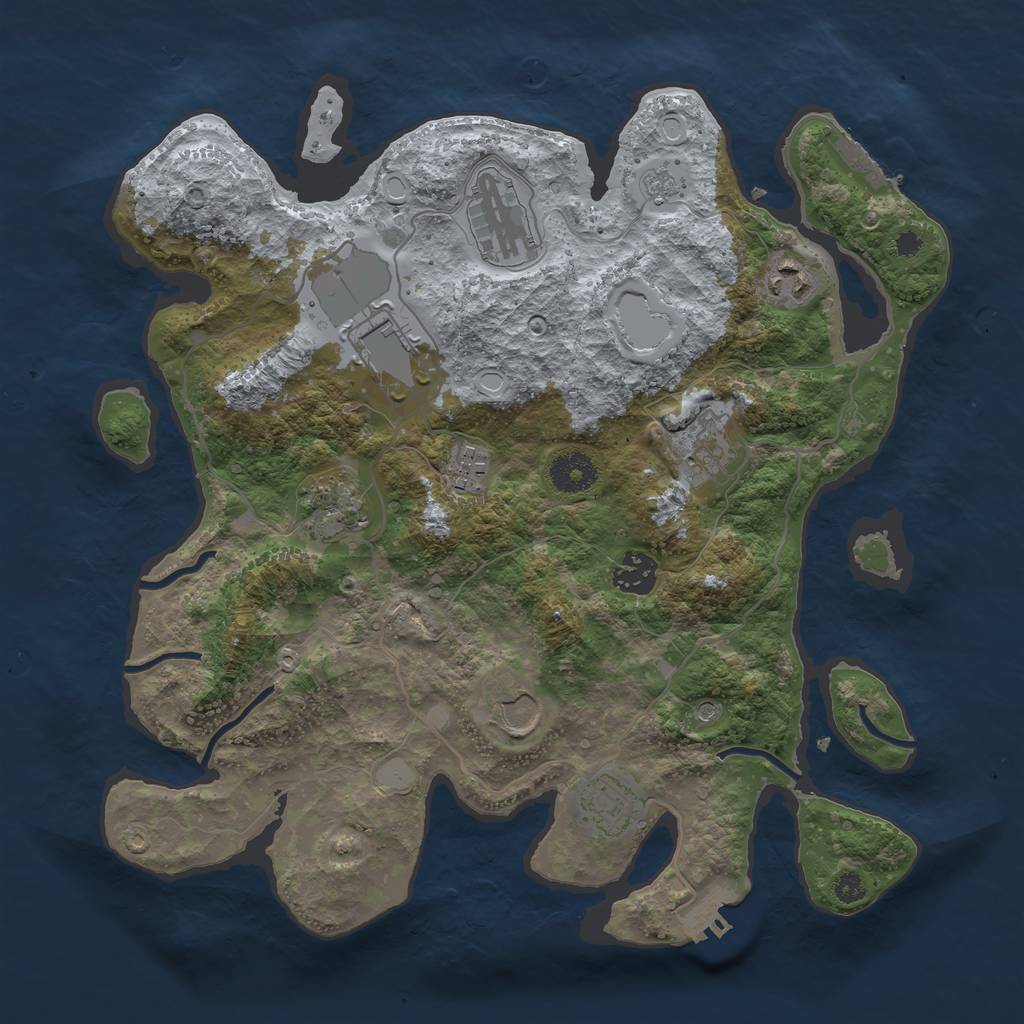 Rust Map: Procedural Map, Size: 3500, Seed: 52573489, 18 Monuments