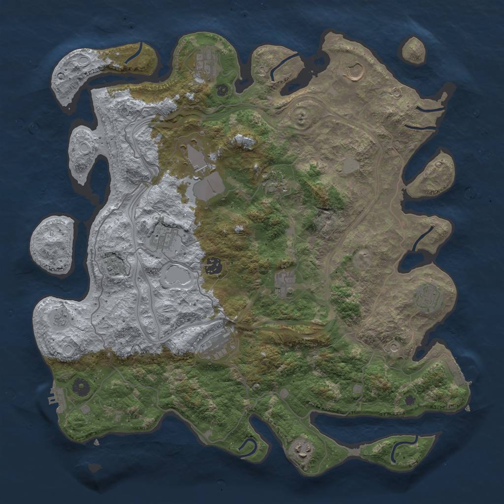 Rust Map: Procedural Map, Size: 4250, Seed: 213519331, 20 Monuments