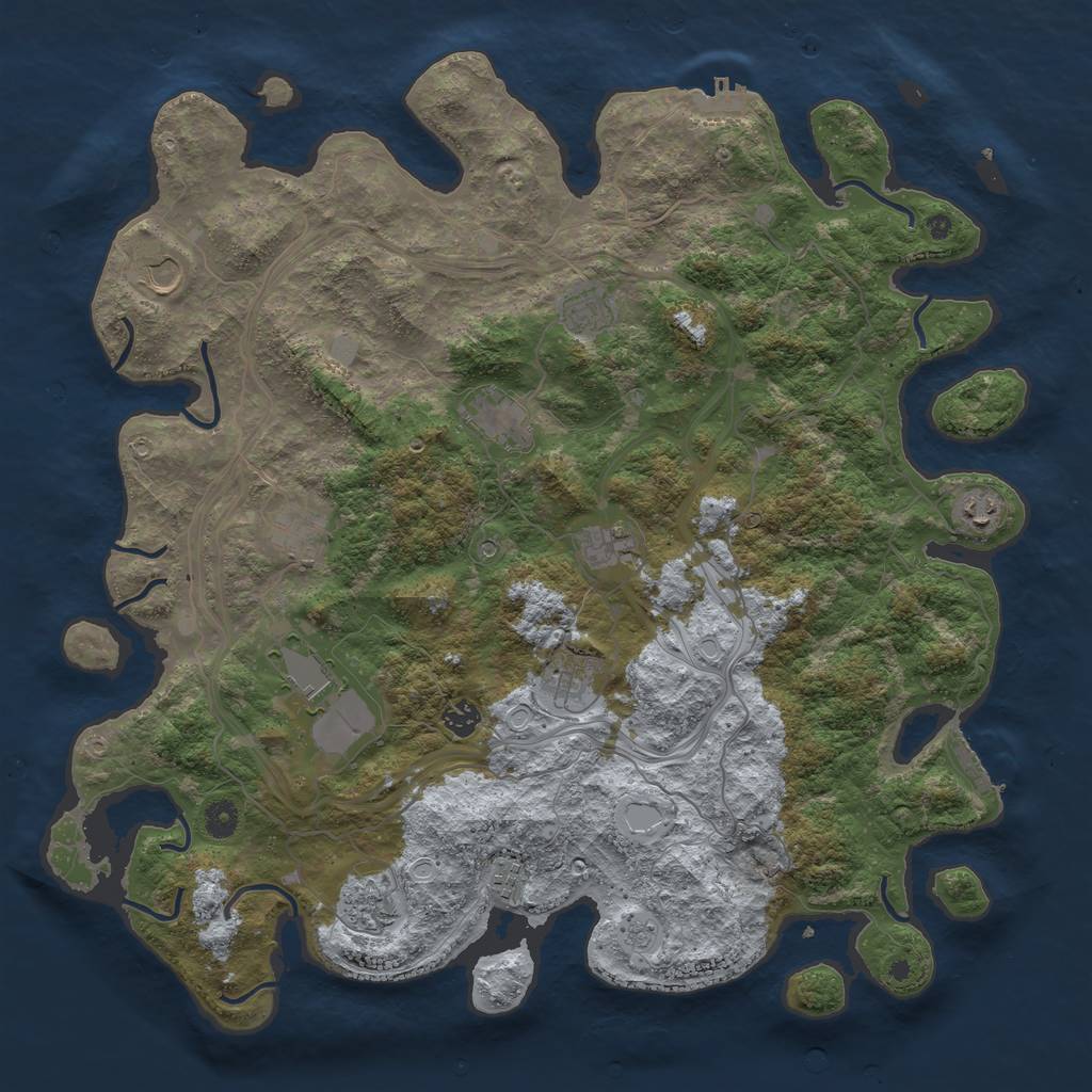 Rust Map: Procedural Map, Size: 4500, Seed: 572464332, 20 Monuments