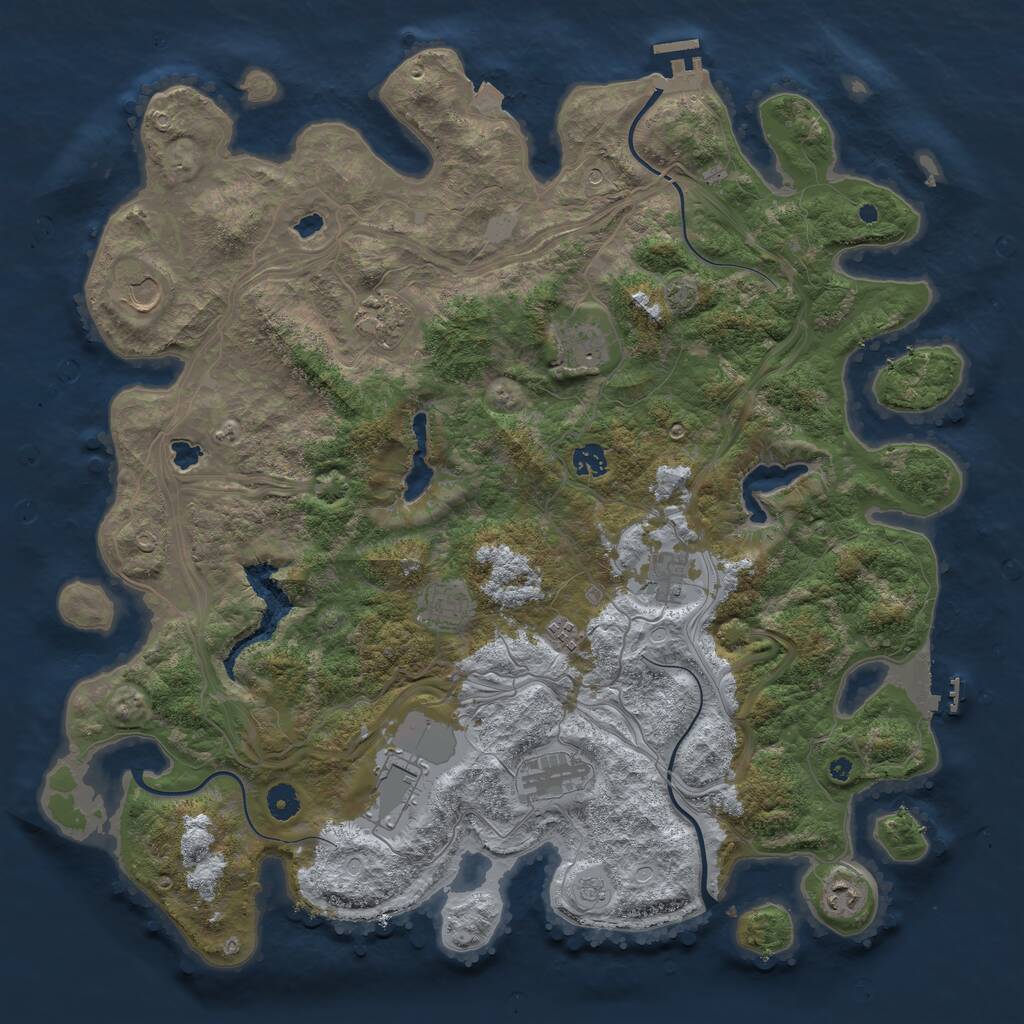 Rust Map: Procedural Map, Size: 4500, Seed: 572464332, 16 Monuments