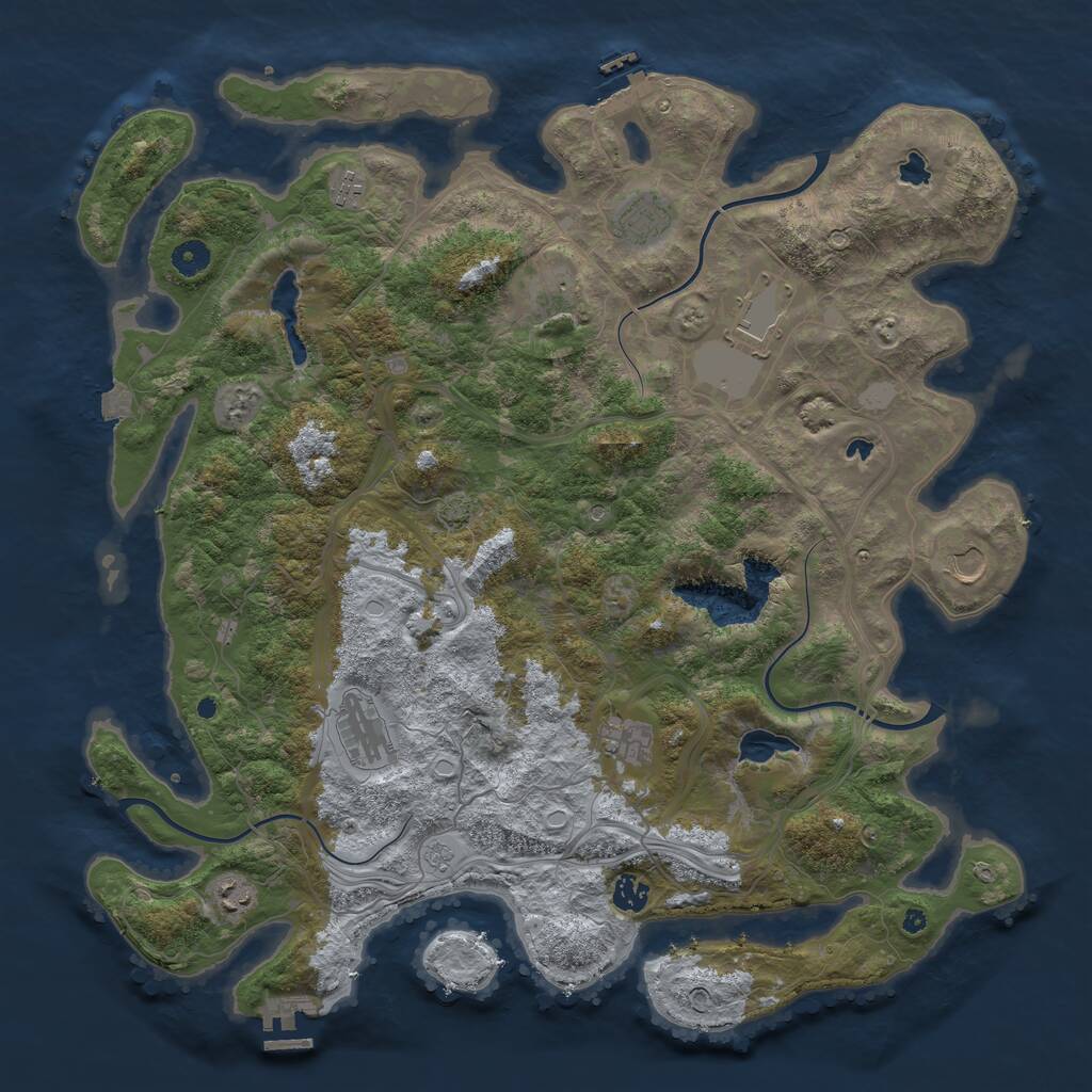 Rust Map: Procedural Map, Size: 4500, Seed: 653852688, 15 Monuments
