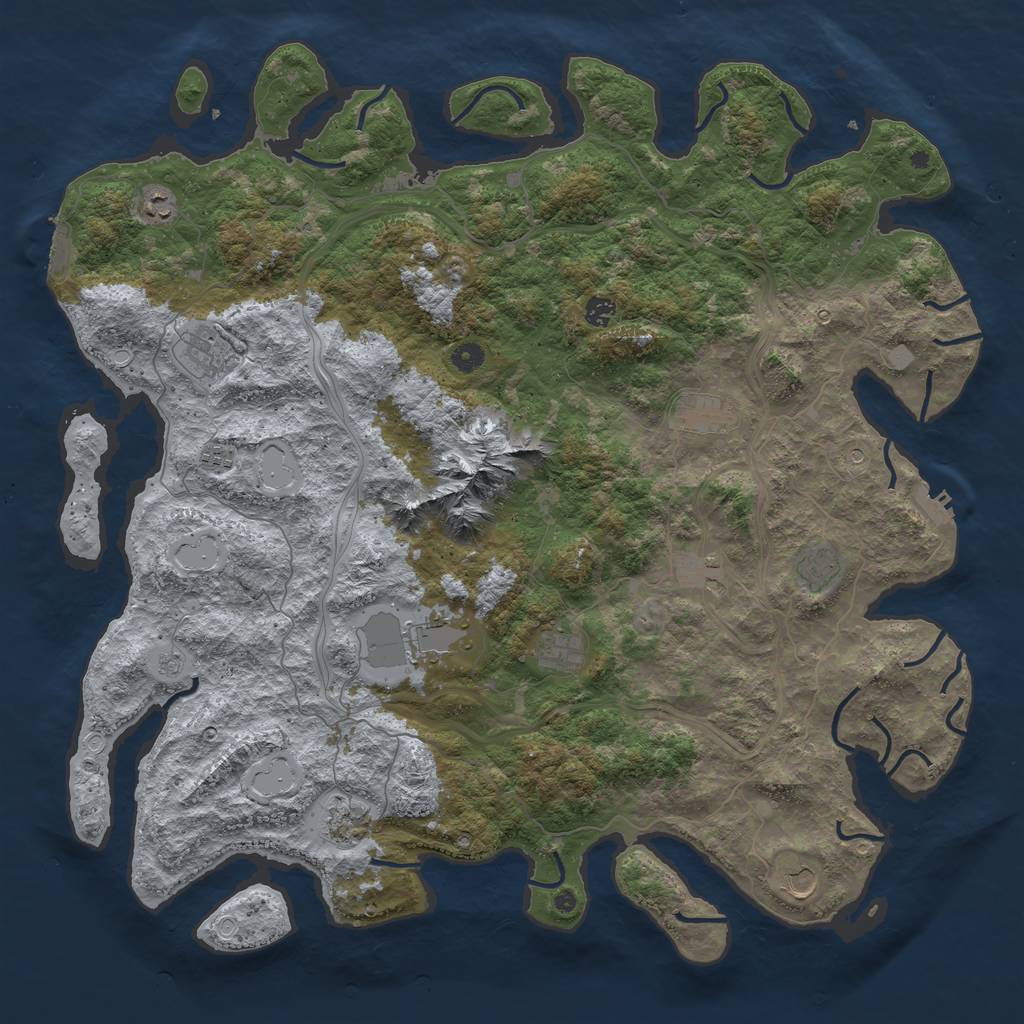 Rust Map: Procedural Map, Size: 5000, Seed: 611569193, 20 Monuments