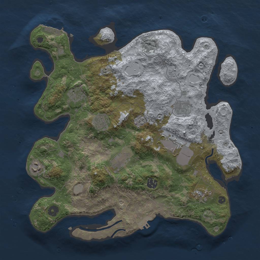 Rust Map: Procedural Map, Size: 3600, Seed: 346546570, 18 Monuments