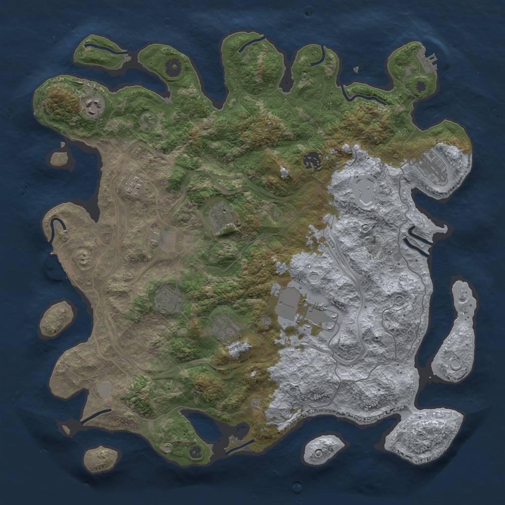 Rust Map: Procedural Map, Size: 4250, Seed: 1317099999, 17 Monuments