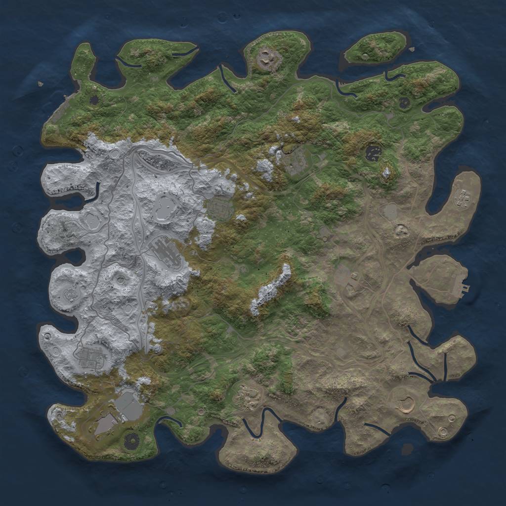 Rust Map: Procedural Map, Size: 4600, Seed: 1654031535, 20 Monuments