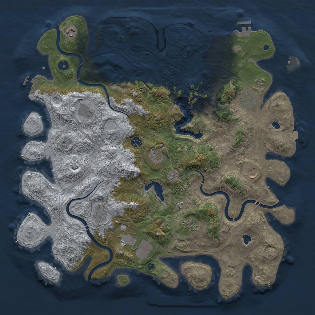 Rust Map: Procedural Map, Size: 4500, Seed: 12378952, 16 Monuments