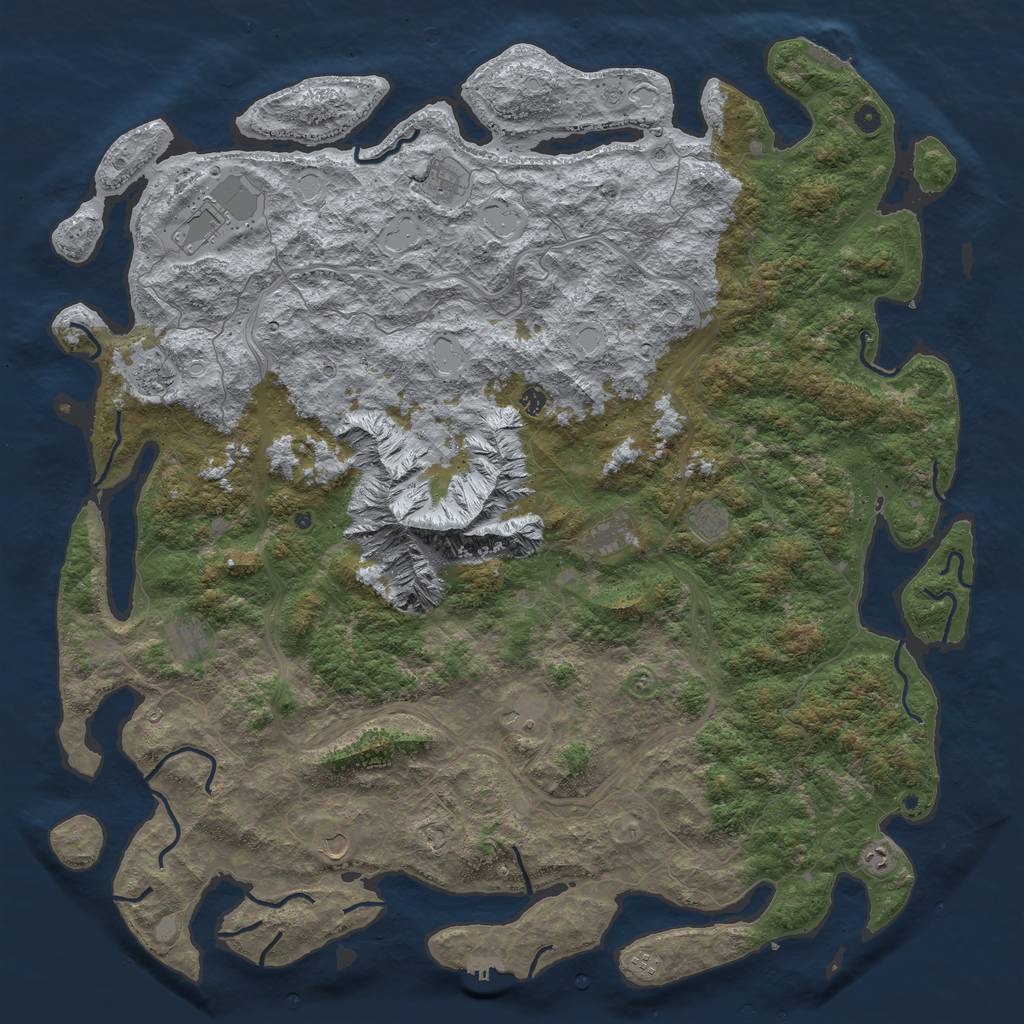 Rust Map: Procedural Map, Size: 6000, Seed: 26842, 20 Monuments
