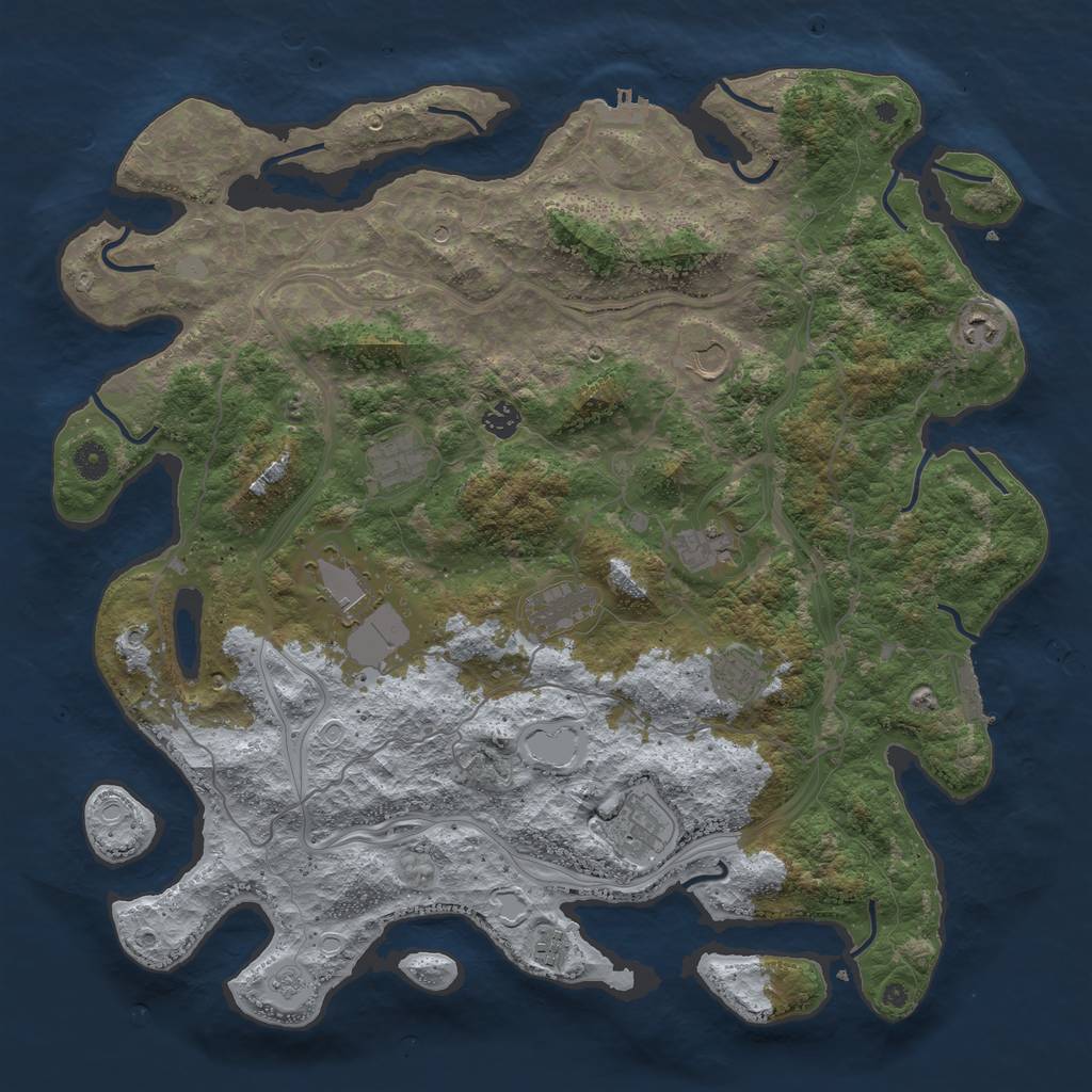 Rust Map: Procedural Map, Size: 4500, Seed: 99333173, 19 Monuments