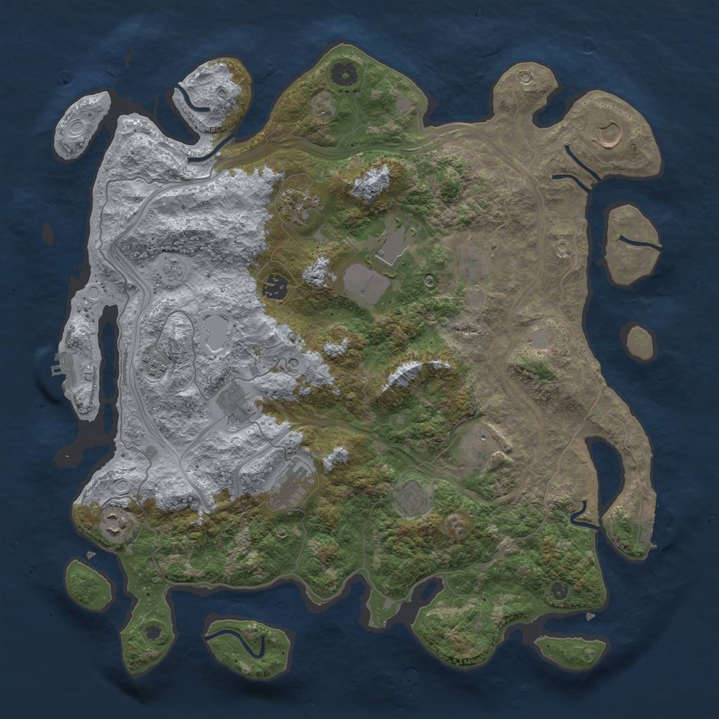 Rust Map: Procedural Map, Size: 4250, Seed: 9843, 20 Monuments