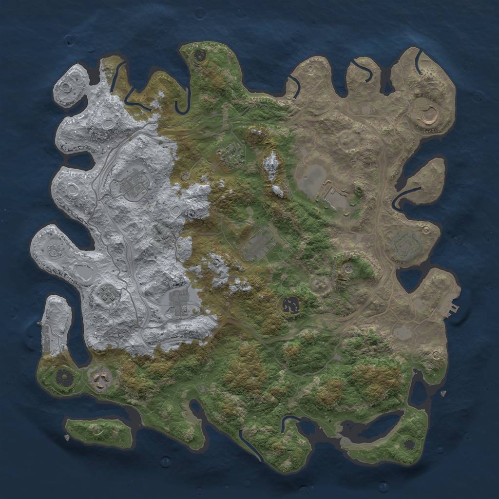 Rust Map: Procedural Map, Size: 4250, Seed: 686461118, 19 Monuments