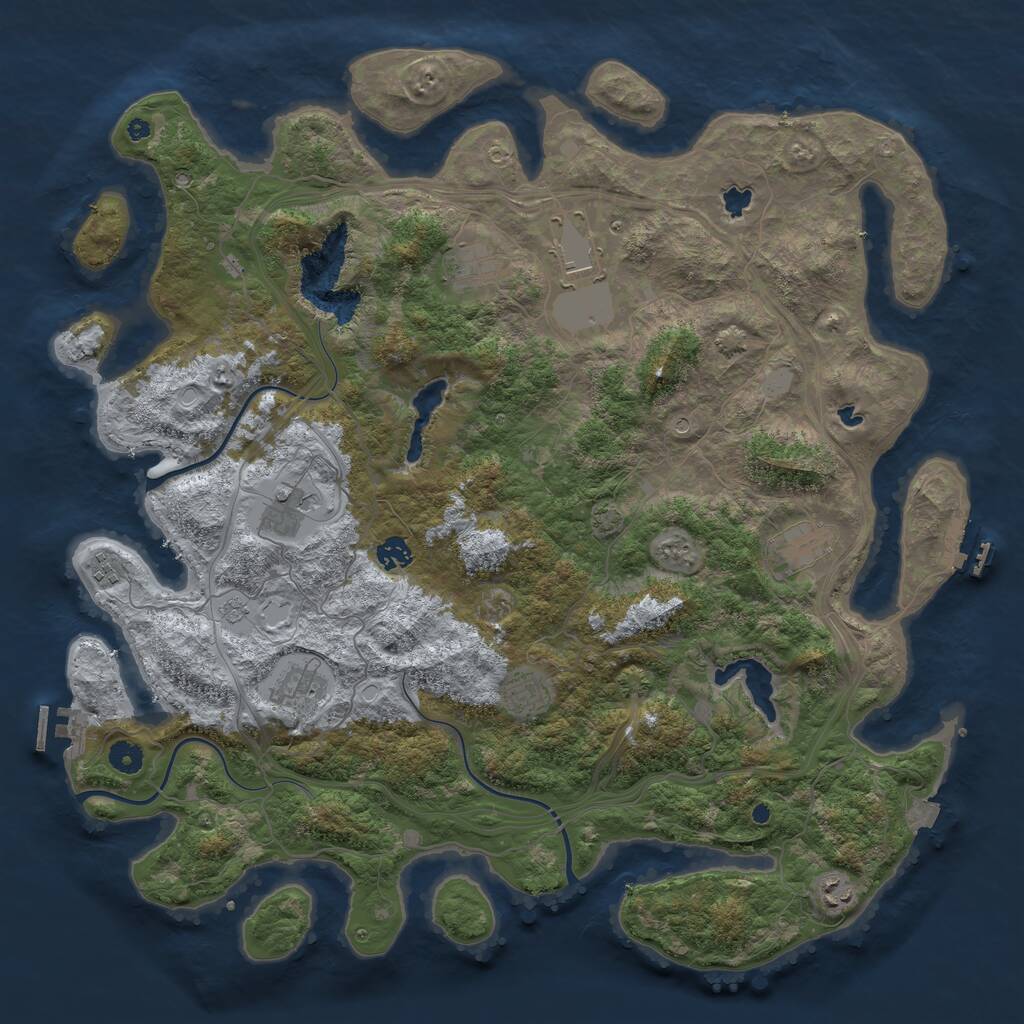Rust Map: Procedural Map, Size: 4550, Seed: 1888888888, 15 Monuments