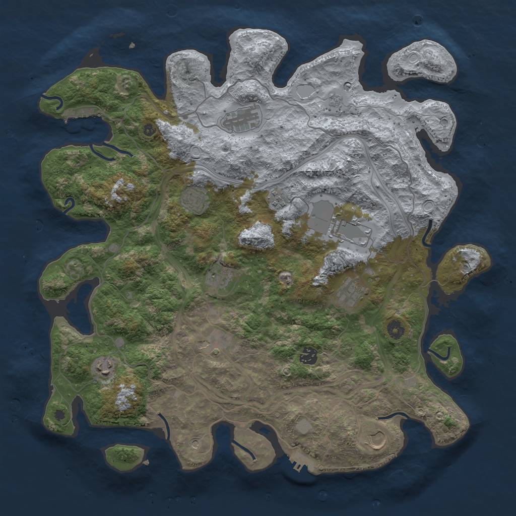 Rust Map: Procedural Map, Size: 4250, Seed: 1517429802, 19 Monuments