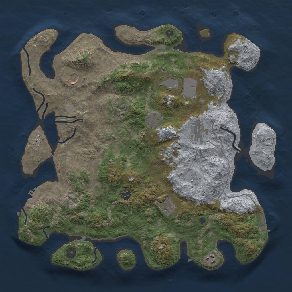Rust Map: Procedural Map, Size: 4000, Seed: 567999, 18 Monuments