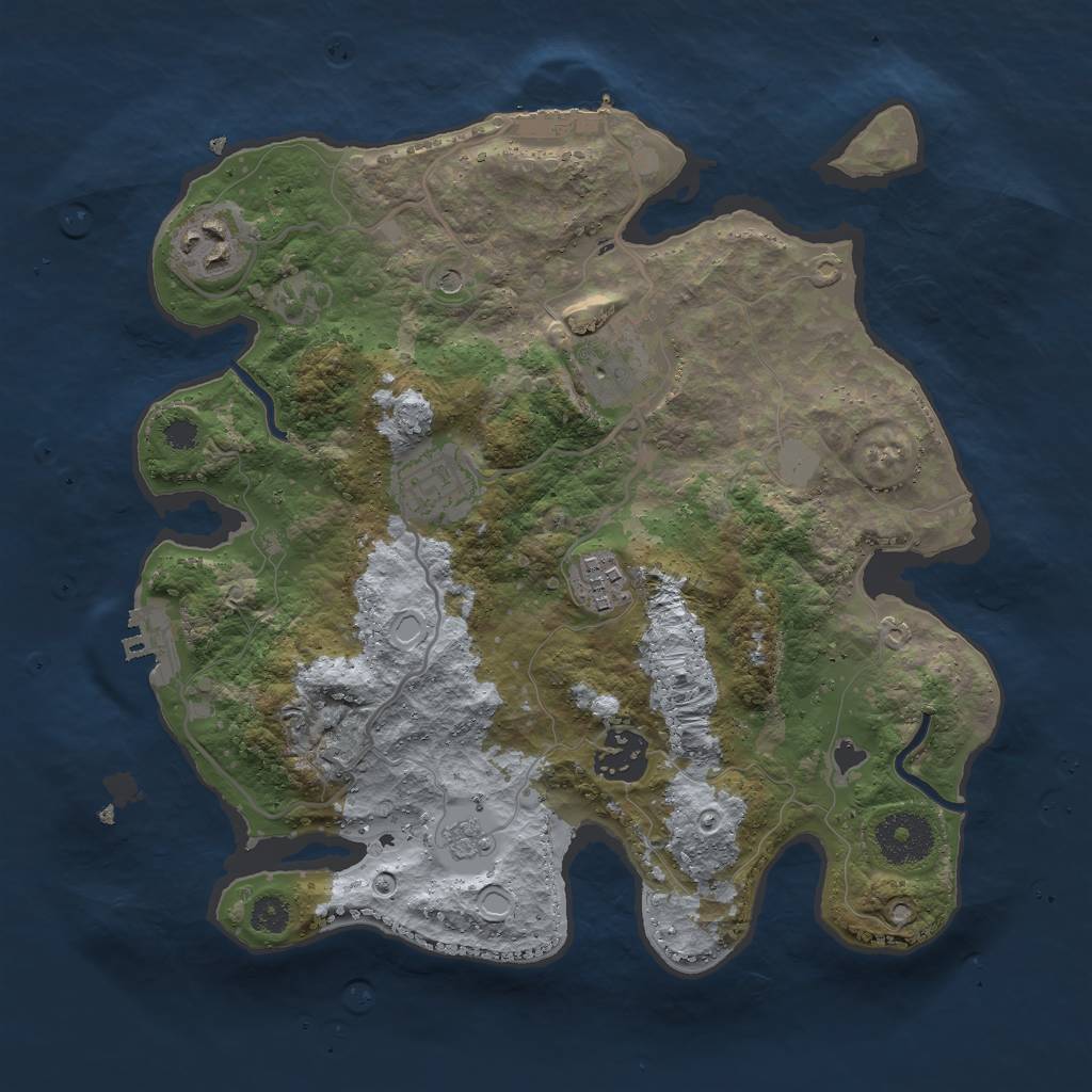 Rust Map: Procedural Map, Size: 3000, Seed: 21863, 14 Monuments