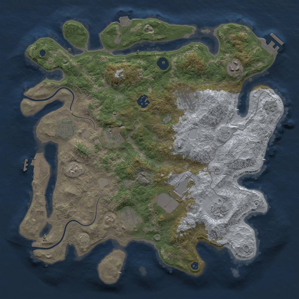 Rust Map: Procedural Map, Size: 3750, Seed: 460007198, 15 Monuments