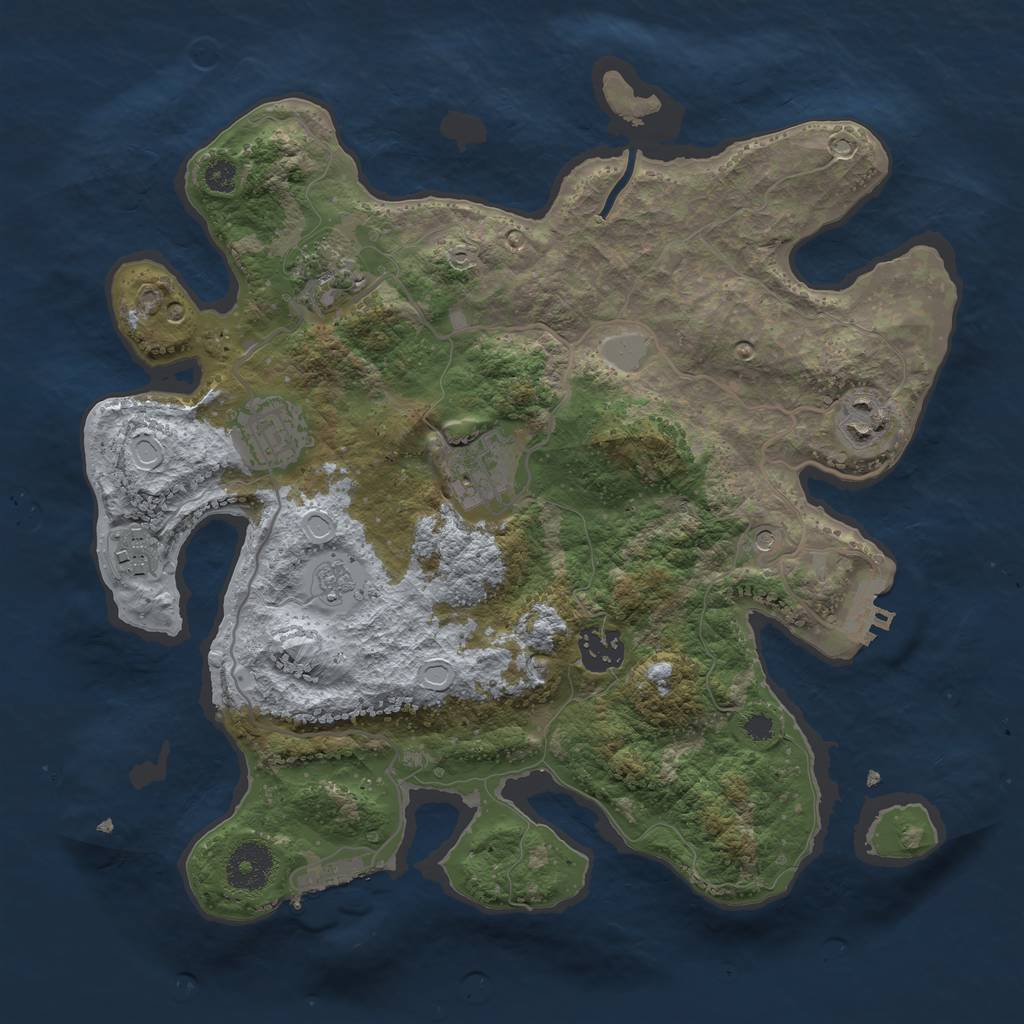 Rust Map: Procedural Map, Size: 3250, Seed: 110, 15 Monuments