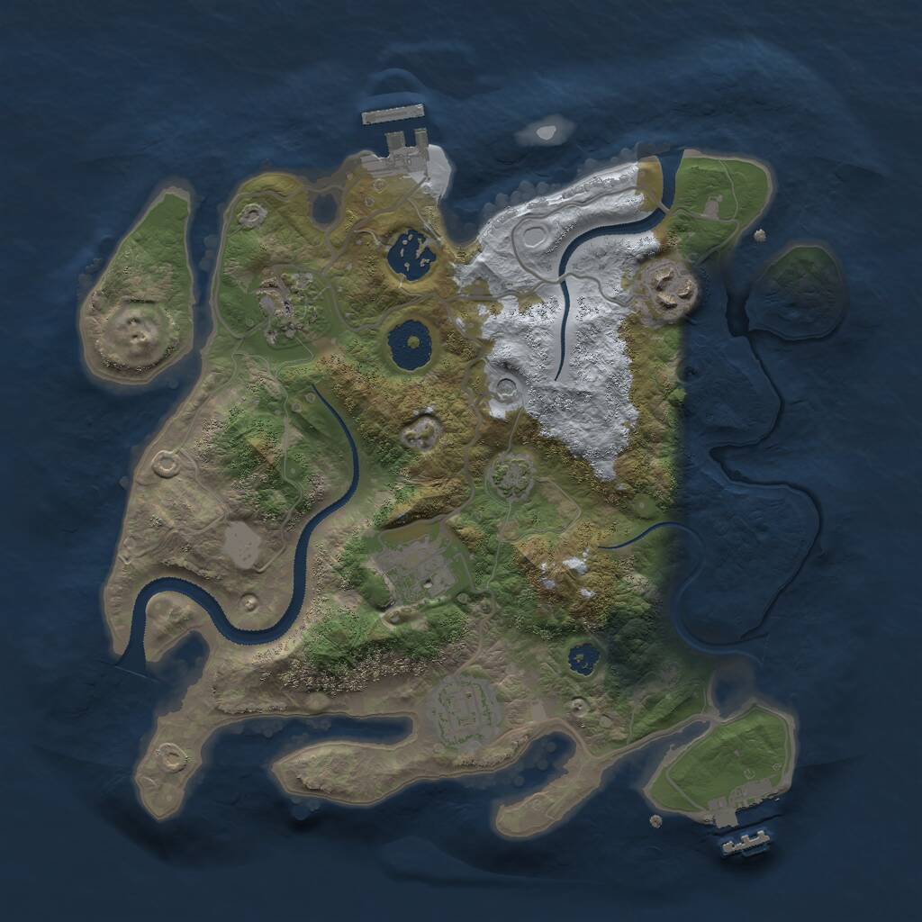 Rust Map: Procedural Map, Size: 3000, Seed: 92299000, 10 Monuments