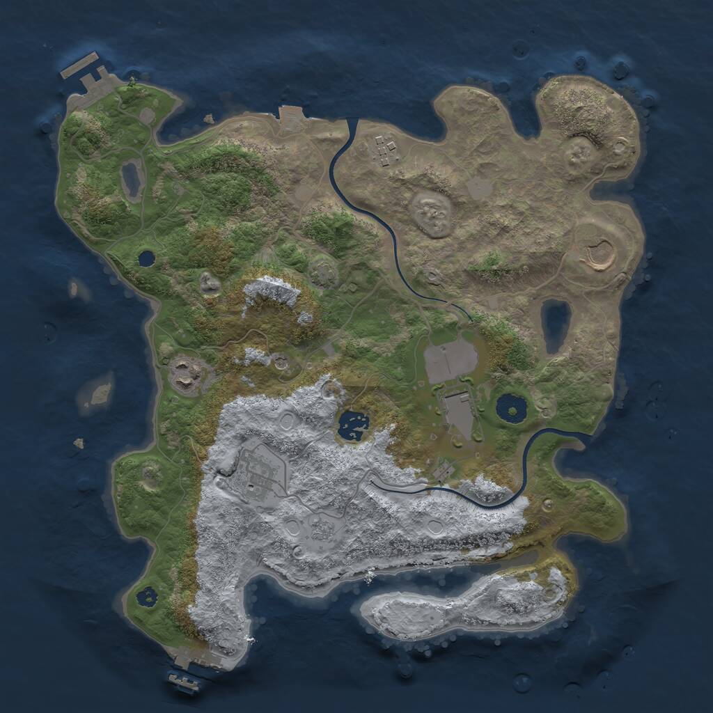 Rust Map: Procedural Map, Size: 3500, Seed: 221526332, 12 Monuments